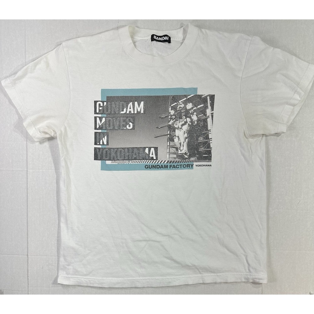 Bandai Gundam "Moves in Yokohama" Graphic T-Shirt – White